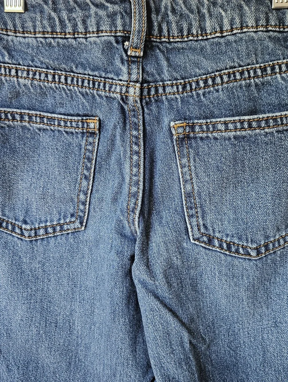 Wonder Nation Girls’ Baggy Wide Leg Jeans Size 7 Medium Wash 100% Cotton